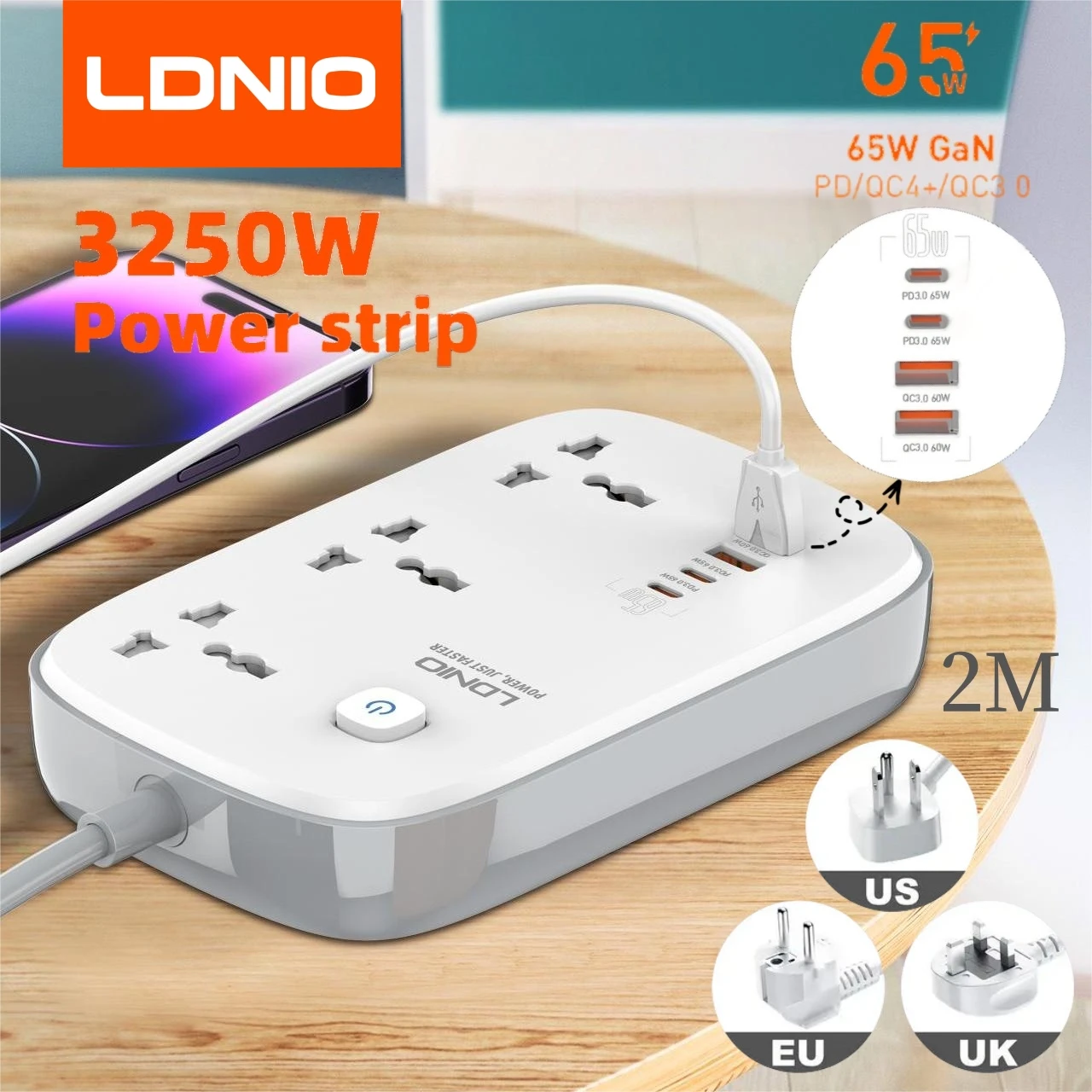 Smart Plug Surge Protector - LDNIO Multiprise universelle avec chargeur USB