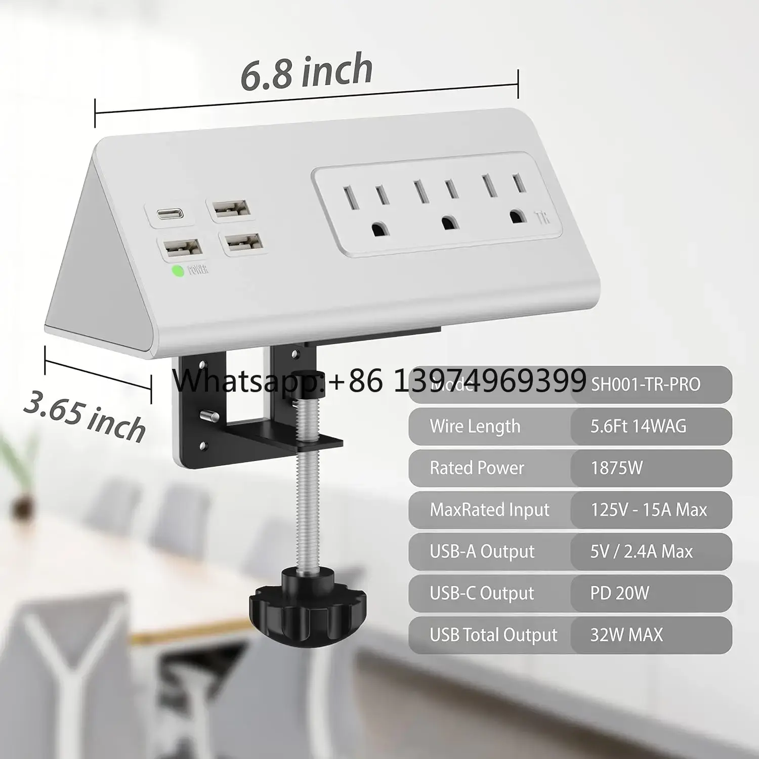 Smart Power Strip 4 Outlet Usb - Multiprise de bureau avec USB-C PD
