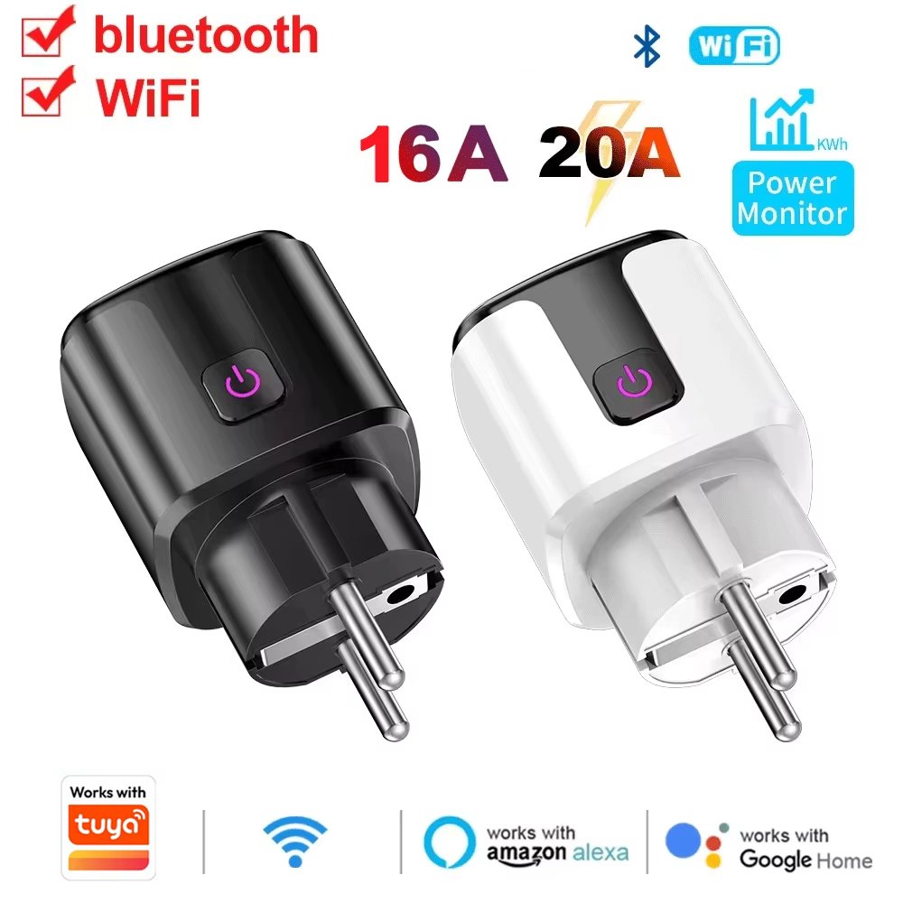 Smart Plug Energy Monitoring Wifi - Prise intelligente, prise connectée EU 20A,