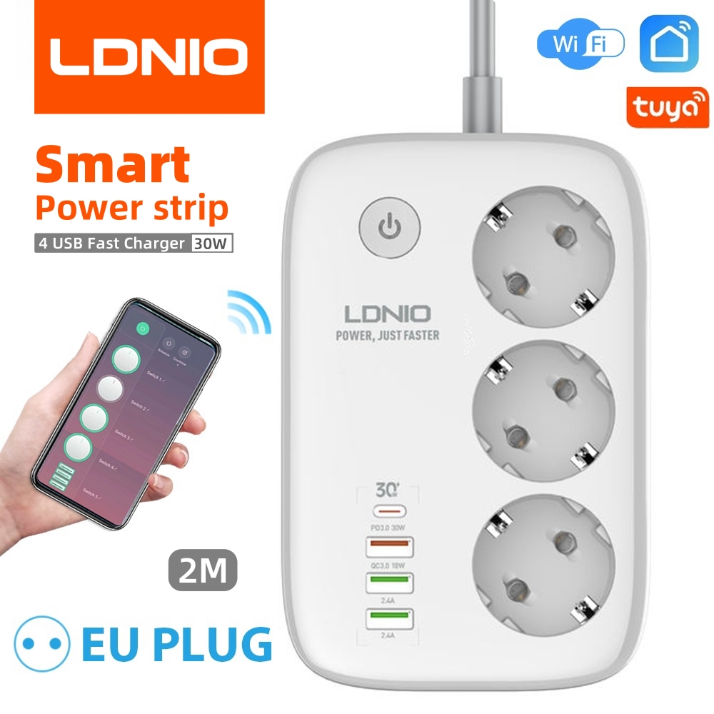 Smart Power Strip 4 Outlet Usb - LDNIO multiprise intelligente KR ue adaptateur