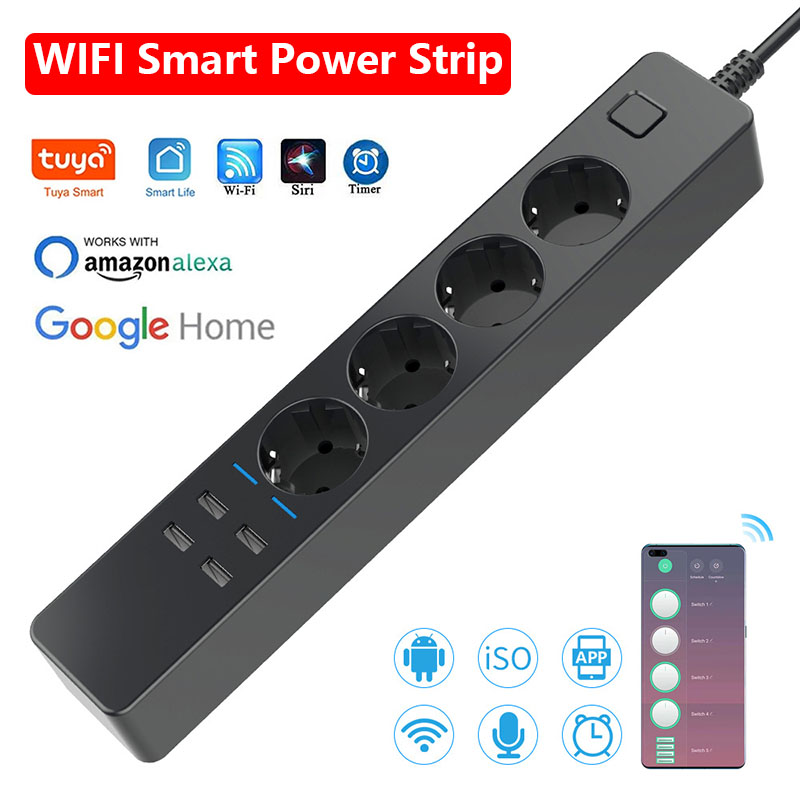 Smart Power Strip 4 Outlet Usb - Multiprise intelligente Wi-Fi avec 4 prises