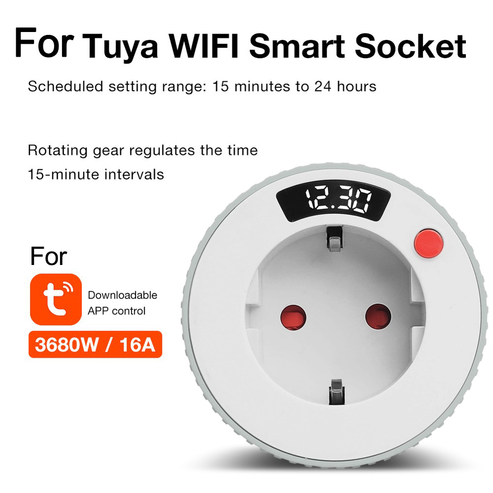 Smart Socket With Timer Countdown - Prise intelligente avec minuterie Wi-Fi et