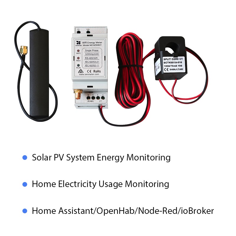 Energy Meter Din Rail Wifi - Compteur d'énergie WiFi monophasé bidirectionnel, MQTT,
