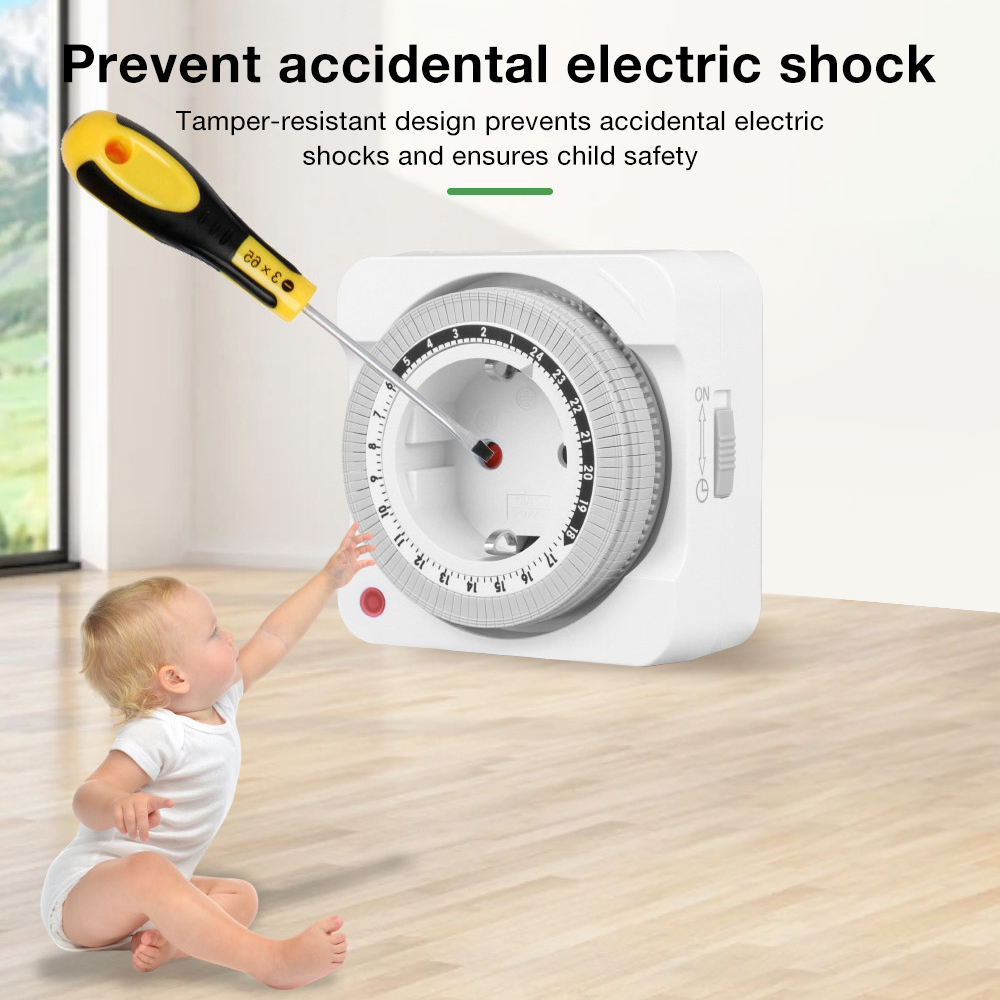 Smart Socket With Timer Countdown - Interrupteur minuterie mécanique 24H avec prise