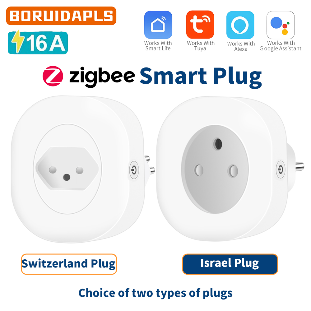 Smart Plug Zigbee 16A - BORUIDAPLS Prise intelligente Tuya ZigBee Suisse