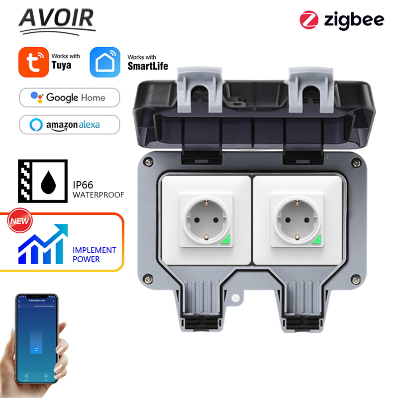 Smart Plug Outdoor Waterproof - Avoir Tuya Zigbee prises électriques IP66