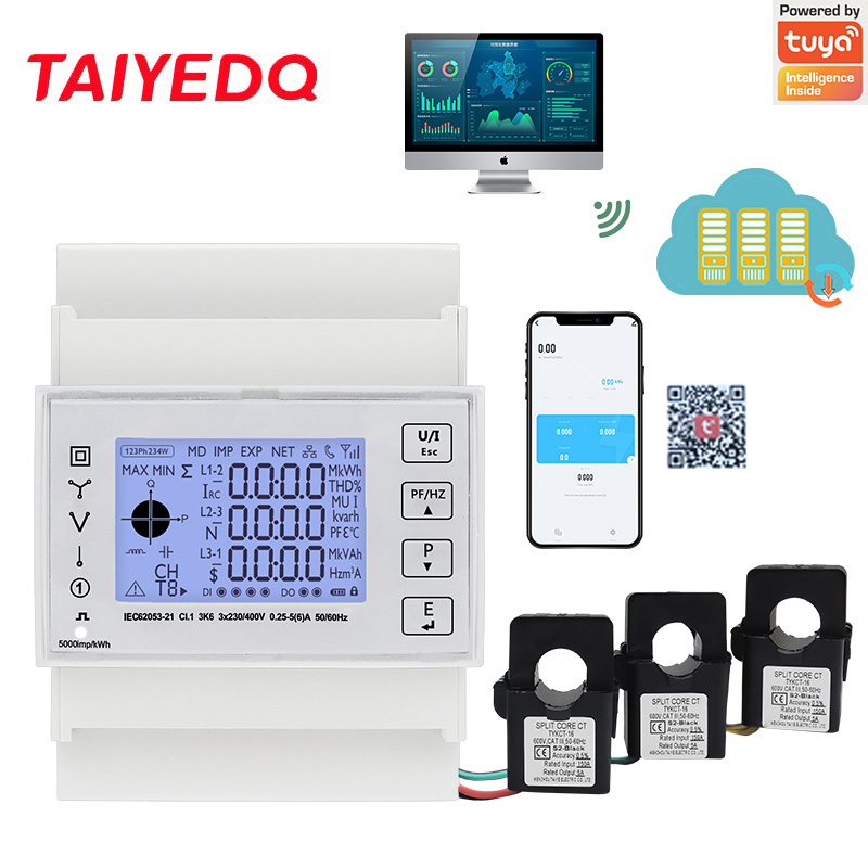 Energy Meter Din Rail Wifi - Compteur d'énergie triphasé sur Rail Din