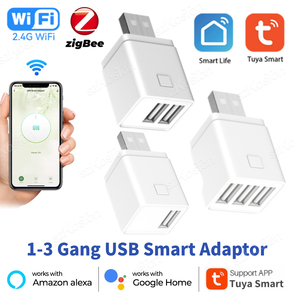 Smart Plug Mini Alexa Google - Adaptateur secteur USB intelligent Tuya WiFi