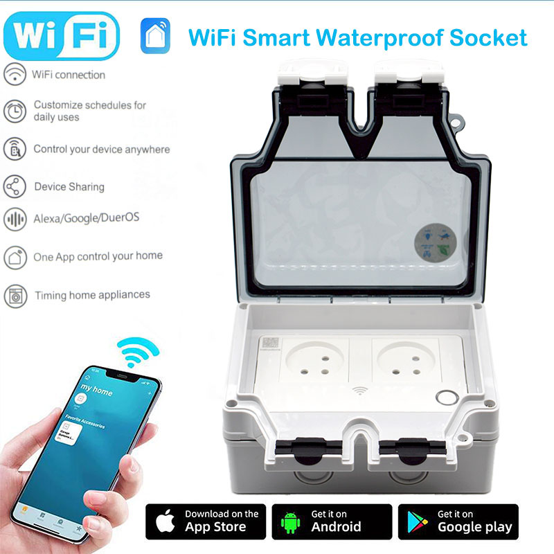 Smart Plug Outdoor Waterproof - Prise intelligente 16A, étanche IP66, type