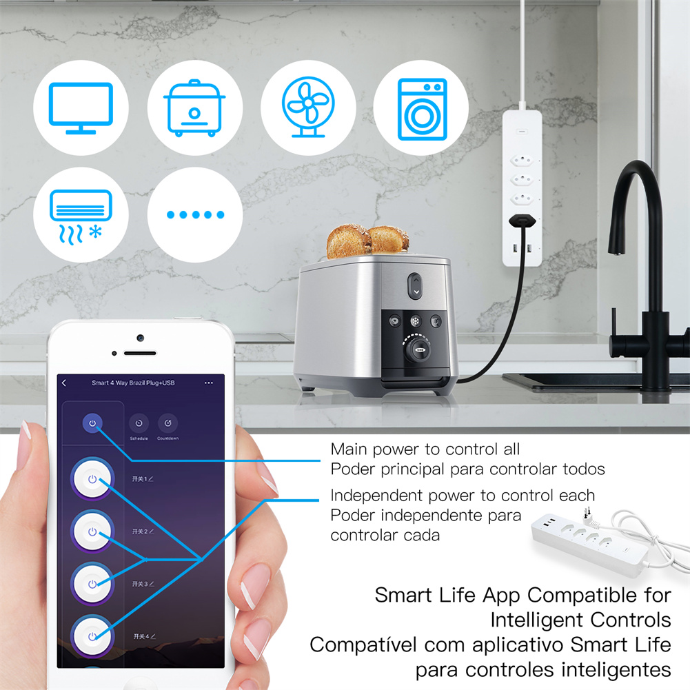 Multiprise WiFi intelligente b - Smart Power Strip 4 Outlet Usb avis et prix