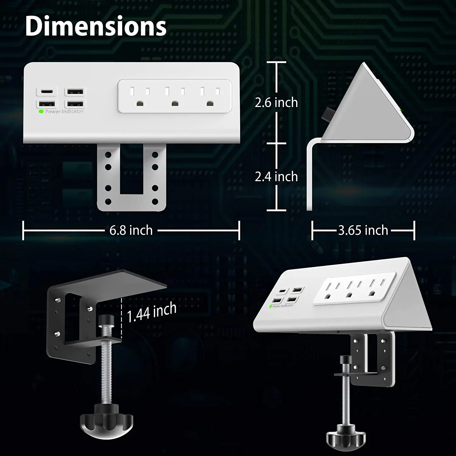 Multiprise de bureau avec USB- - Smart Power Strip 4 Outlet Usb avis et prix