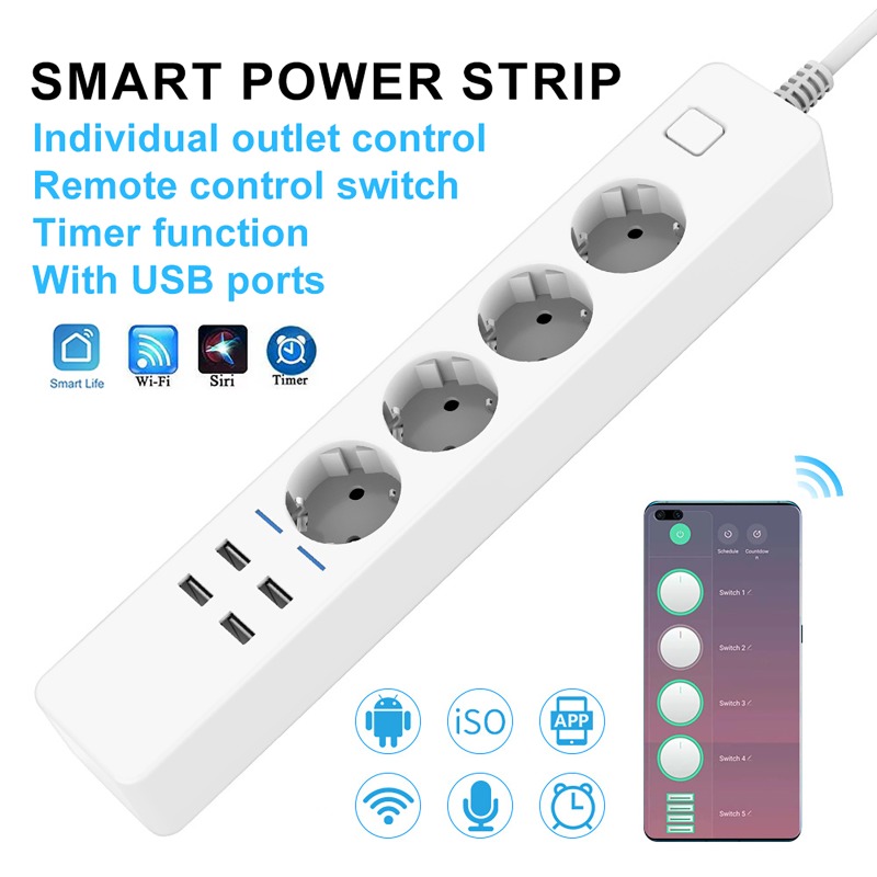 Multiprise intelligente Tuya W - Smart Power Strip 4 Outlet Usb avis et prix