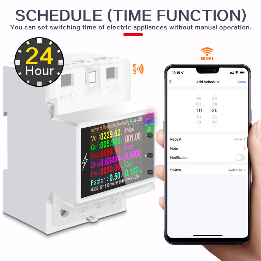 Commutateur intelligent de com - Energy Meter Din Rail Wifi avis et prix
