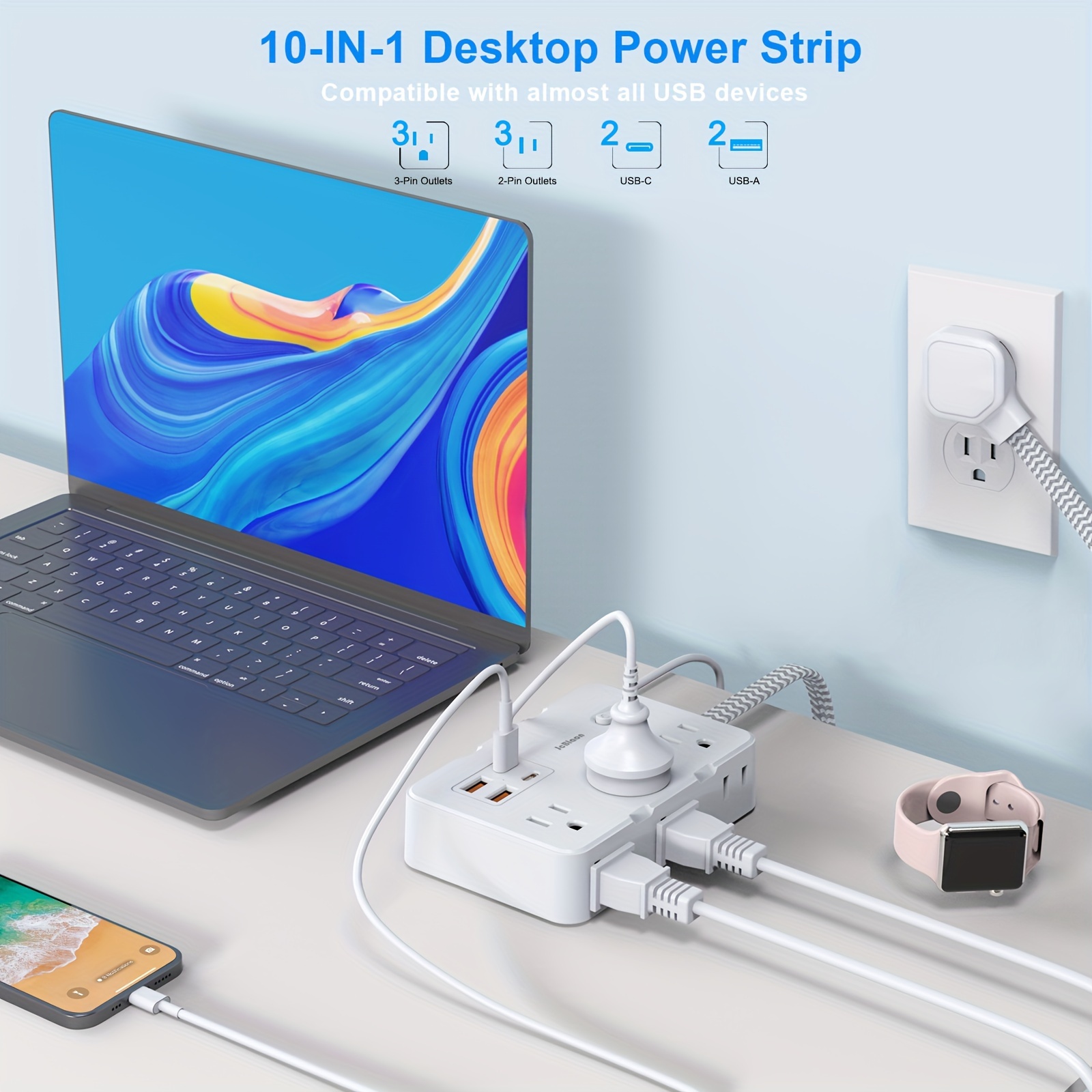 Prise américaine prise ca mult - Smart Power Strip 4 Outlet Usb avis et prix