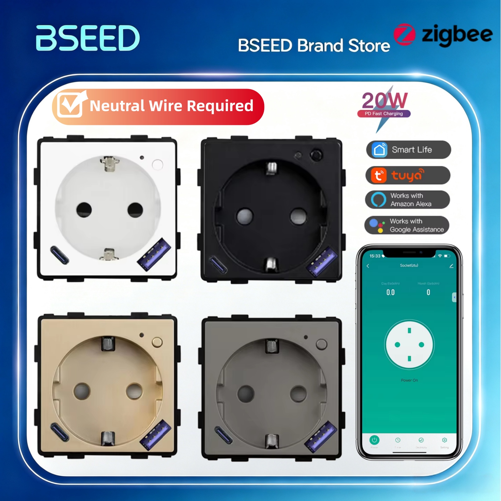 BSEED Zigbee prise intelligent - Smart Plug Zigbee 16A avis et prix