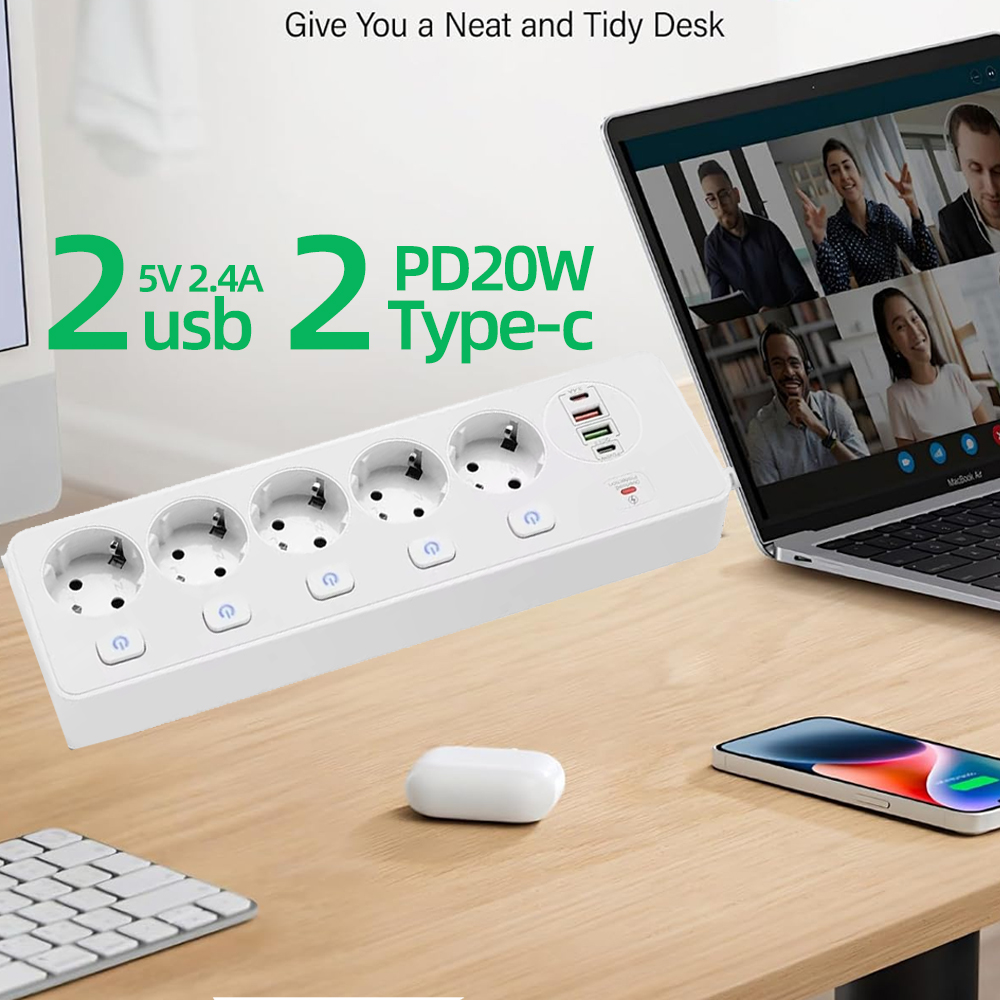 Prise de multiprise intelligen - Smart Power Strip 4 Outlet Usb avis et prix