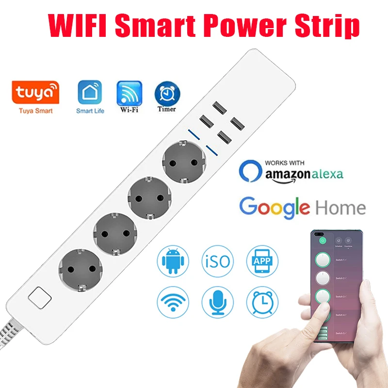 Multiprise intelligente Wi-Fi  - Smart Power Strip 4 Outlet Usb avis et prix