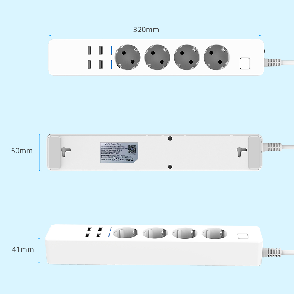 Multiprise intelligente Wifi 4 - Smart Power Strip 4 Outlet Usb avis et prix