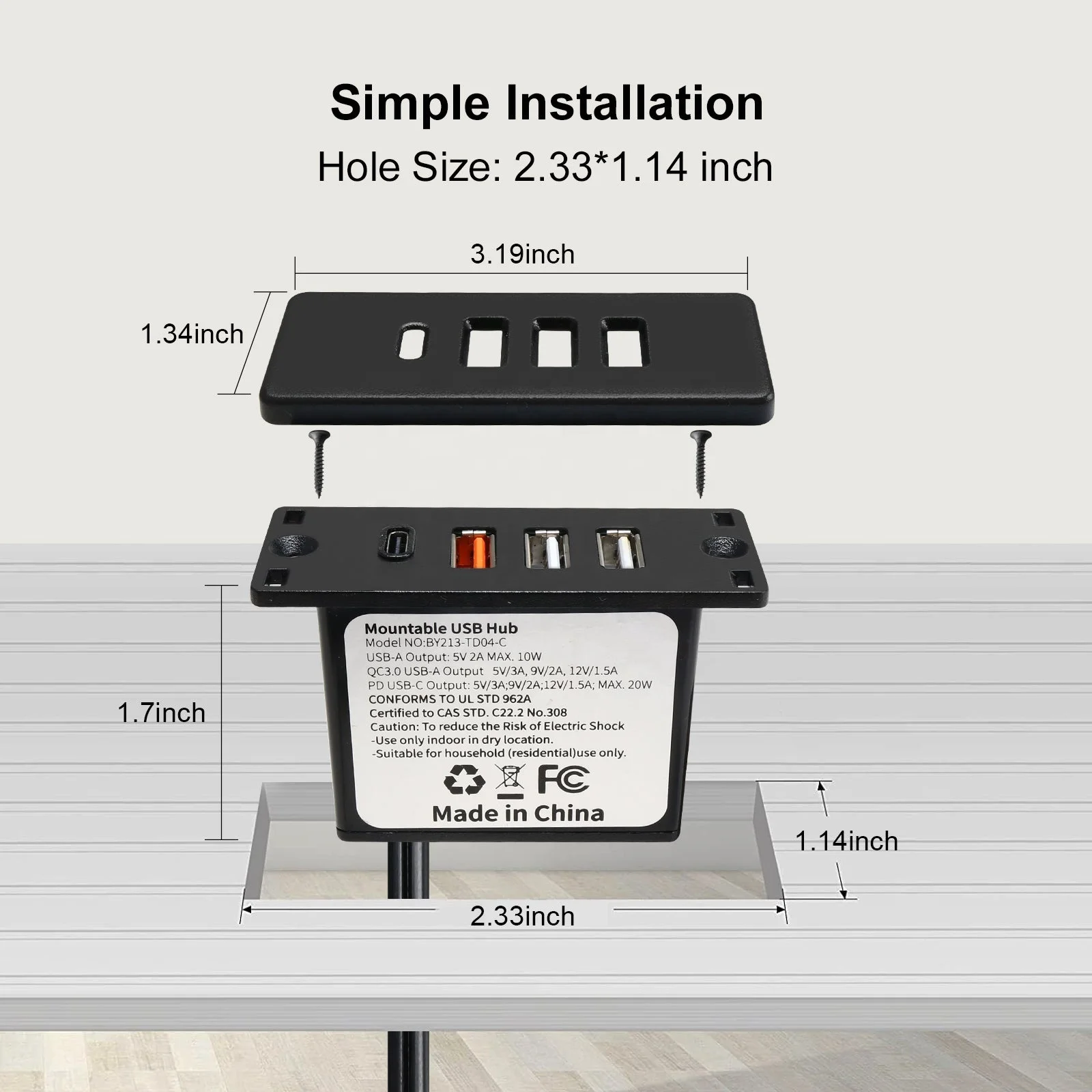 Prise USB C encastrable avec h - Smart Power Strip 4 Outlet Usb avis et prix