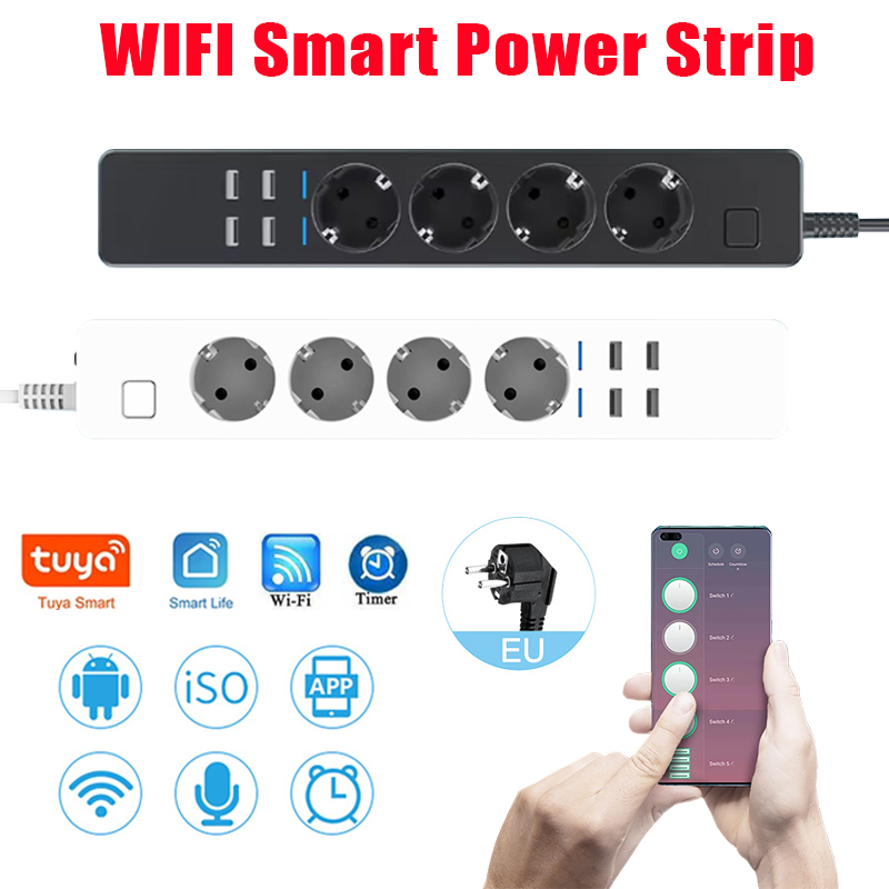 Multiprise intelligente Wi-Fi  - Smart Power Strip 4 Outlet Usb avis et prix